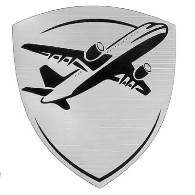 Шильд-наклейка самолет, серебро (Серебристый) Шильд-наклейка самолет, серебро (Серебристый)
