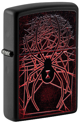 Зажигалка ZIPPO Spider Design с покрытием Black Matte, латунь/сталь, чёрная, матовая, 38x13x57 мм (Черный)