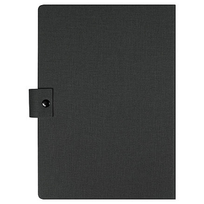 Блокнот А5 Tasmania, в твердой обложке со стикерами в линейку, черный