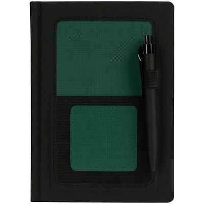 Ежедневник Mobile на заказ, недатированный, черно-зеленый
