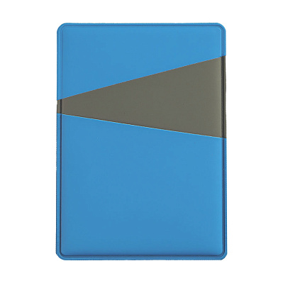 Чехол для карт Simply с тремя косыми карманами, голубой/серый, PU (Голубой, серый)