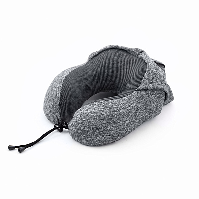 Подушка для путешествий с капюшоном Shon, тёмно-серая