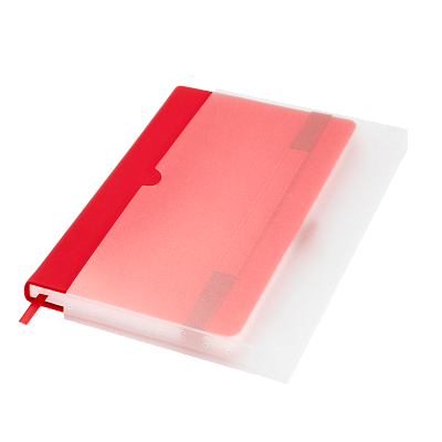 Ежедневник Alpha недатированный, красный/серый