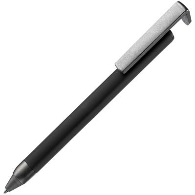 Ручка шариковая Standic с подставкой для телефона, черная (Черный)