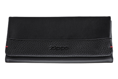 Кисет для табака ZIPPO, чёрный, натуральная кожа, 17x2x8,5 см (Черный)
