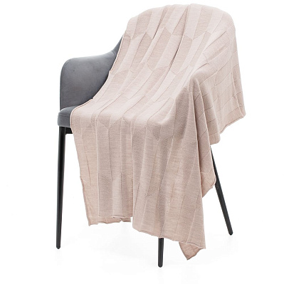 Плед Rombus, синий меланж (джинс) (Бежевый)