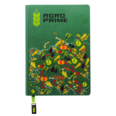 Ежедневник Латте (Latte NEW) недатированный, зеленый/лимонный