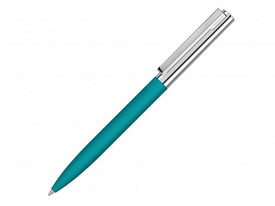 Ручка металлическая шариковая Bright GUM soft-touch с зеркальной гравировкой (Бирюзовый)