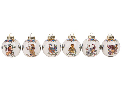 Набор новогодних шаров, 6 шт