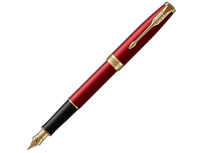 Перьевая ручка Parker Sonnet, F (Красный, черный, золотистый)