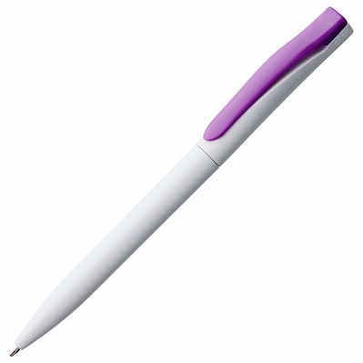 Ручка шариковая Pin, белая с фиолетовым (Фиолетовый)
