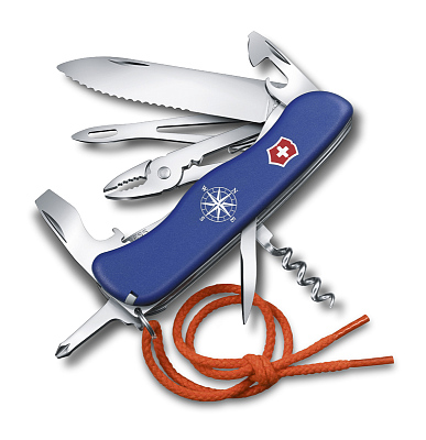 Нож перочинный VICTORINOX Skipper, 111 мм, 18 функций, с фиксатором лезвия, со шнурком, синий