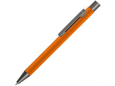 Ручка металлическая шариковая Straight Gum soft-touch с зеркальной гравировкой (Оранжевый)