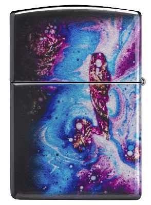 Зажигалка ZIPPO Universe Astro с покрытием 540 Tumbled Chrome, латунь/сталь, сиреневая, 38x13x57 мм