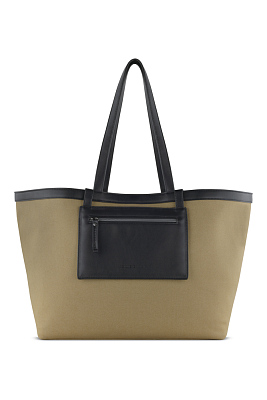 Сумка-тоут женская большая BUGATTI Elena, песочная, канвас, полиуретан, 58 x 22 x 31,5 см