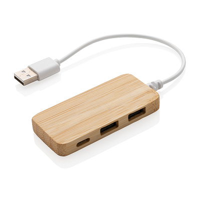 USB-хаб Bamboo с Type-C (Коричневый;)