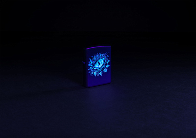Зажигалка ZIPPO Dragon Eye с покрытием Black Light, латунь/сталь, черная,матовая 38x13x57 мм