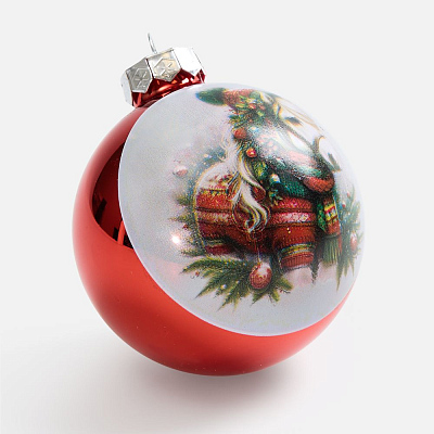 Елочный шар Finery Gloss, 8 см, глянцевый красный