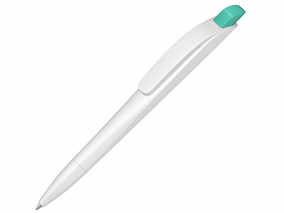 Ручка шариковая пластиковая Stream (Белый/бирюзовый)