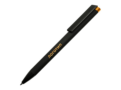 Ручка металлическая шариковая Taper Metal soft-touch (Черный, оранжевый)