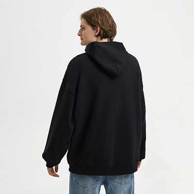 Худи оверсайз унисекс Фьюжн (Fusion), черный