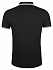 Рубашка поло мужская Pasadena Men 200 с контрастной отделкой, черная с белым - Фото 2