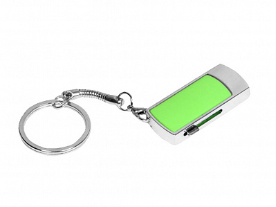 USB 2.0- флешка на 8 Гб с выдвижным механизмом и мини чипом (Зеленый/серебристый)