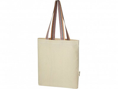 Эко-сумка Rainbow из переработанного хлопка с передним карманом (Натуральный)