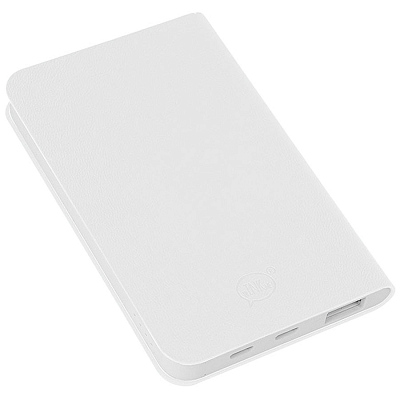 Универсальный аккумулятор "Softi" (5000mAh),белый, 7,5х12,1х1,1см, искусственная кожа, пластик