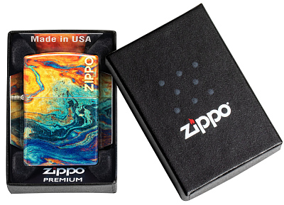 Зажигалка ZIPPO Classic с покрытием 540 Tumbled Brass, латунь/сталь, разноцветная, 38x13x57 мм