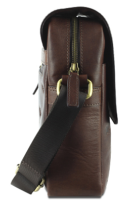 Сумка через плечо Mano "Don Leon", натуральная кожа в коричневом цвете, 20 х 25 х 8 см