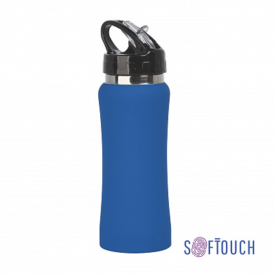 Бутылка для воды "Индиана" 600 мл, покрытие soft touch  (Синий)
