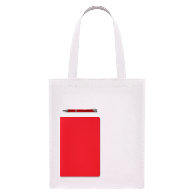 Подарочный набор Lite  (шоппер, блокнот, ручка) (Красный)