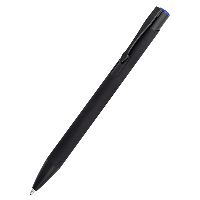 Ручка металлическая Саншайн софт-тач (цветная гравировка)  (Синий)