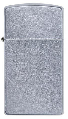 Зажигалка ZIPPO Slim® с покрытием Street Chrome™, латунь/сталь, серебристая, матовая, 29x10x60 мм