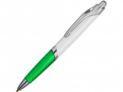 Ручка пластиковая шариковая Призма (Белый/зеленый)