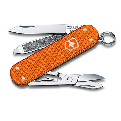 Нож-брелок VICTORINOX Classic Alox LE 2021, 58 мм, 5 функций, алюминиевая рукоять  (Оранжевый)