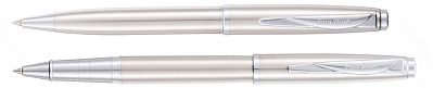 Набор Pierre Cardin PEN&PEN: ручка шариковая + роллер. Цвет - серебристый. Упаковка Е. (Серебристый)