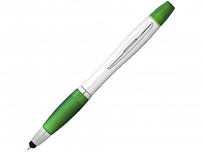 Ручка-стилус шариковая Nash с маркером (Зеленый/серебристый)