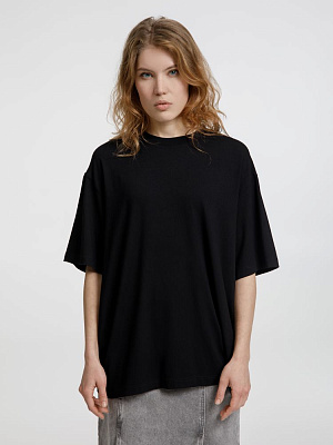 Футболка оверсайз унисекс Lavinia, белая (Чёрный)