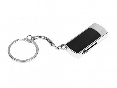 USB 2.0- флешка на 16 Гб с выдвижным механизмом и мини чипом (Серебристый/черный)