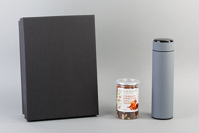 Набор подарочный "Pleasure": термос "Бостон next", специи, серый