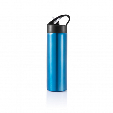 Спортивная бутылка для воды с трубочкой, 500 мл (Королевский синий;)