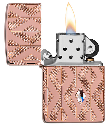 Зажигалка ZIPPO Armor® Geometric с покрытием Rose Gold, латунь/сталь, розовое золото, 38x13x57 мм
