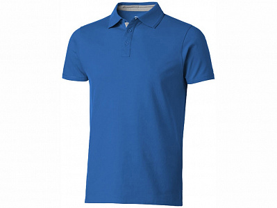 Рубашка поло Hacker мужская (Небесно-синий/серый)