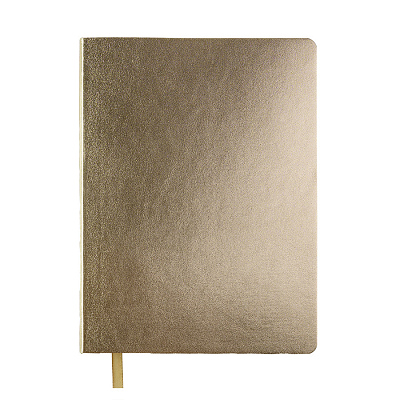 Бизнес-блокнот AURI, формат А5, золотистый, блок в линейку