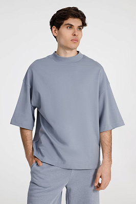 Футболка оверсайз унисекс T9, синяя (Серый)