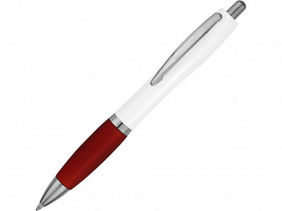Ручка пластиковая шариковая Nash (Белый/красный/серебристый)