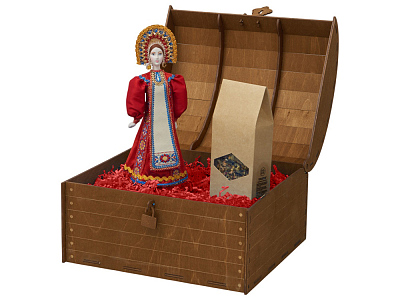 Подарочный набор: кукла фарфоровая, чай Малина с мятой