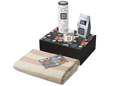 Подарочный набор Re:y. Warm с пледом, термосом и чаем (Белый)